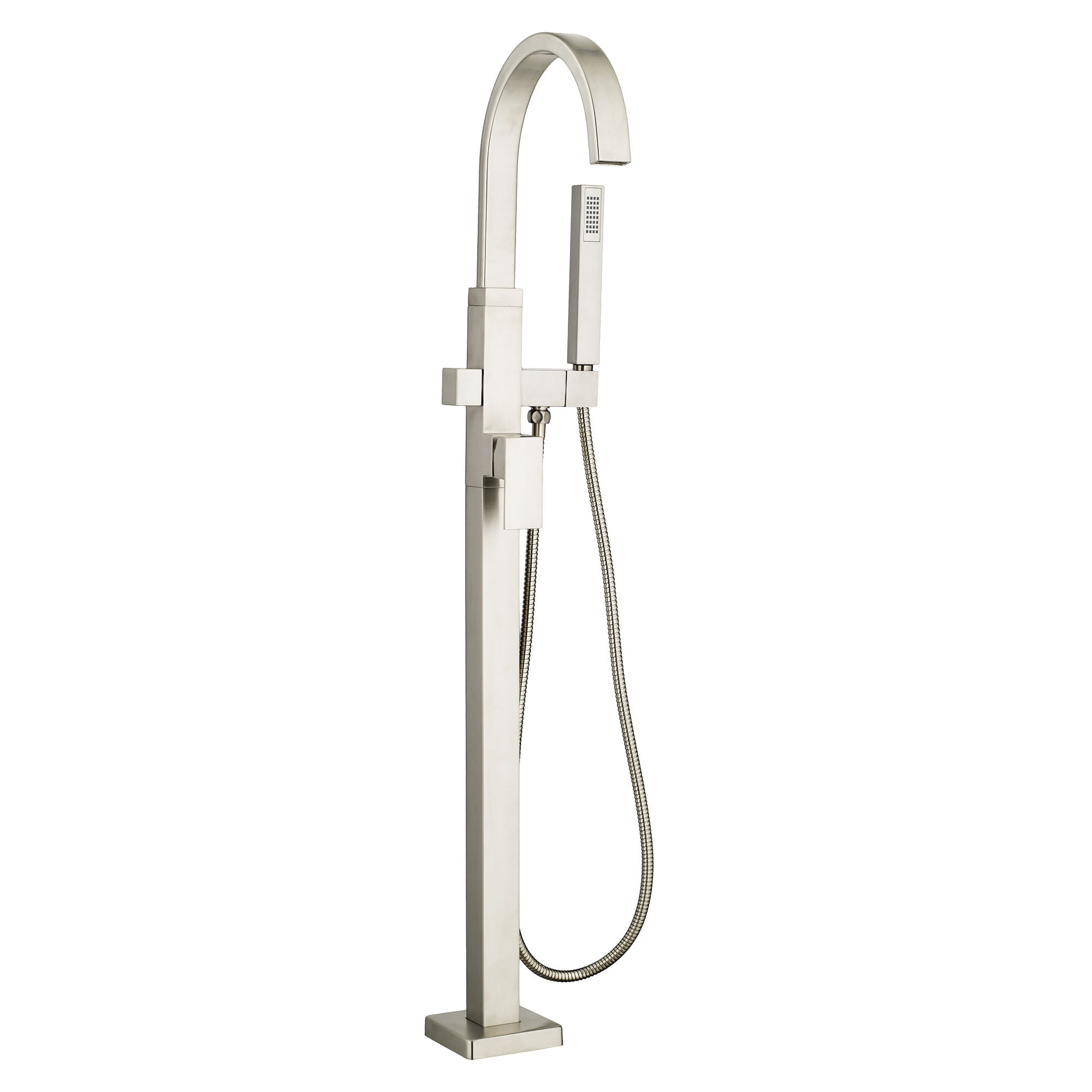 Robinet de baignoire autoportant carré contemporain pour robinetterie brute Flash® avec poignée à levier